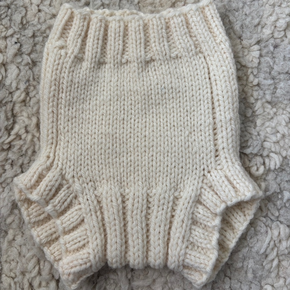 NEW Organic Wool Diaper Cover All Natural Hand Knit Handmade Size 3-6 months